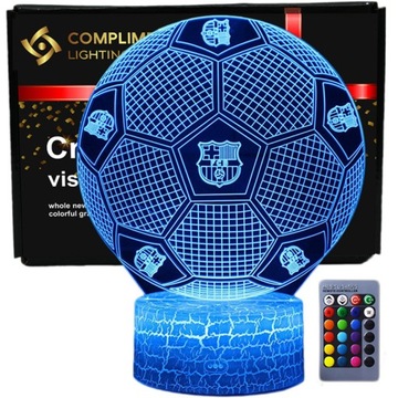 Lampka 3D nocna led usb FC Barcelona Piłka Nożna