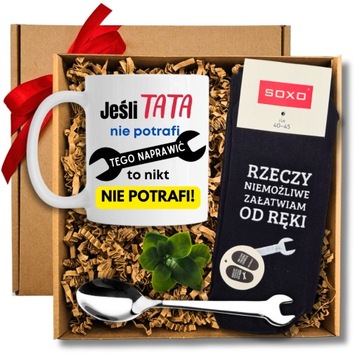 BOX ZESTAW PREZENTOWY TATA ZŁOTA RĄCZKA prezent dla taty na Dzień Ojca