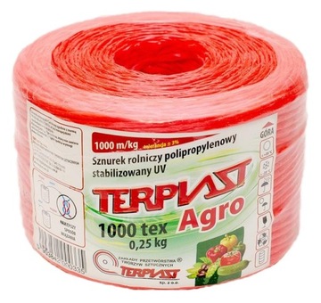 Sznurek TEX 1000 dł. 250mb - czerwony TERPLAST