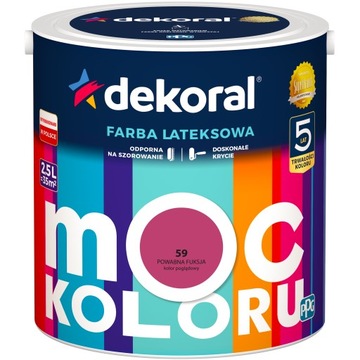 Farba do wnętrz DEKORAL 2,5L POWABNA FUKSJA