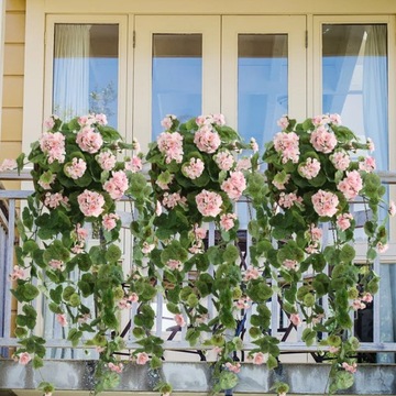 Цветочная гирлянда Герань Искусственные висячие цветы Плющ Сурфиния