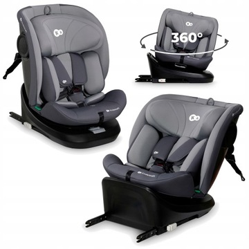 FOTELIK I-Size SAMOCHODOWY ISOFIX OBROTOWY I-GROW 0-36 kg KINDERKRAFT Grey