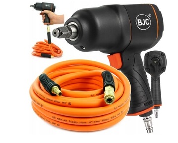 UDAROWY KLUCZ PNEUMATYCZNY 1/2'' MOCNY + WĄŻ BJC