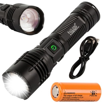 LATARKA TAKTYCZNA BAILONG MOCNA LED PM10-TG ZOOM WOJSKOWA AKUMULATOROWA USB