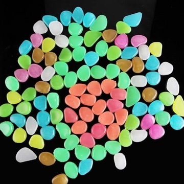KAMYKI KAMIENIE ŚWIECĄCE FLUORESCENCYJNE DEKORACYJNE DO OGRODU MIX KOLOR