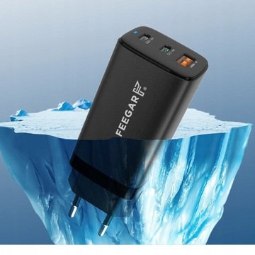 Сетевое зарядное устройство Feegar GaN 65W 3xUSB QC PD TypC