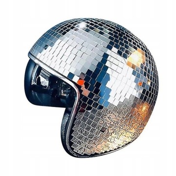 1-częściowy Cool Disco Ball Kask z srebrnym
