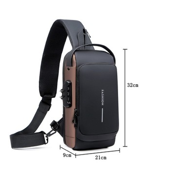 МУЖСКАЯ НАГРУДНАЯ СУМКА С USB-ПОРТОМ