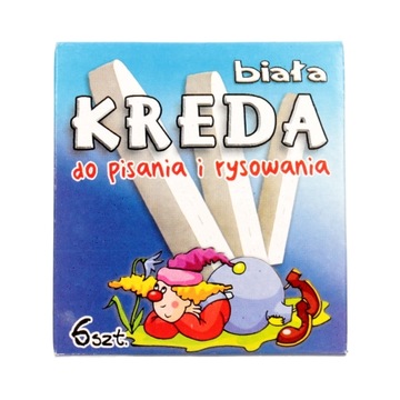 Kreda biała do pisania i rysowania 6 sztuk
