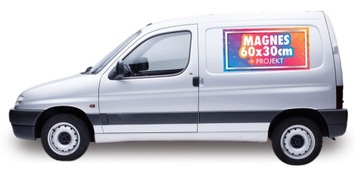 MAGNES na samochód auto 60x30 cm - reklama folia magnetyczna - zadruk UV