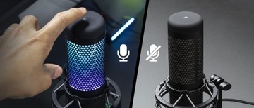 Микрофон HyperX QuadCast S, потоковая передача со светодиодной подсветкой RGB, игры 4P5P7AA