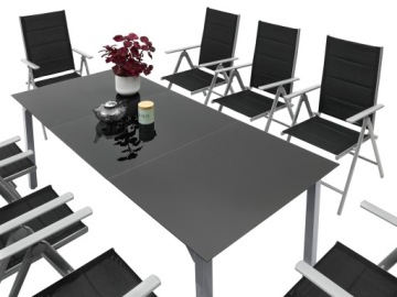 КОМПЛЕКТ САДОВОЙ МЕБЕЛИ, СТОЛ С 8 СКЛАДНЫМИ СТУЛЬЯМИ