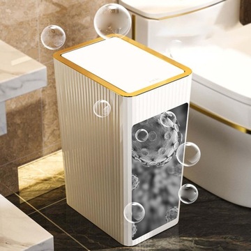 Контейнер для мусора с крышкой Slim Narrow Garbage 15л Белый