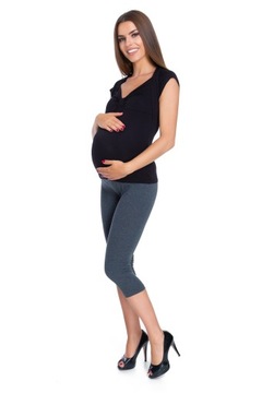 CIĄŻOWE GETRY 3/4 BAWEŁNIANE Z PANELEM PREG34 L