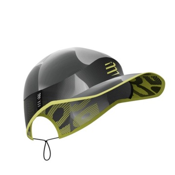 Czapka biegowa COMPRESSPORT z daszkiem PRO RACING CAP Black White Print
