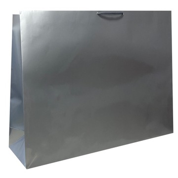Duża torba laminowana SREBRNA 47x14x36 cm