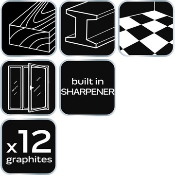Карандаш, автоматический стилус с точилкой и 12 стержней.