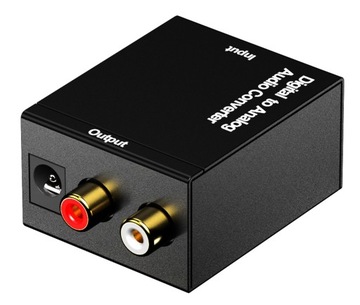 KONWERTER ADAPTER SYGNAŁU AUDIO COAXIAL RCA CHINCH TOSLINK SPDIF + KABEL .