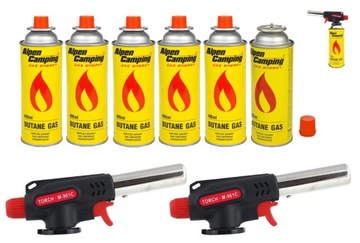 PALNIK GAZOWY NA GAZ FLAME M-961C x2 + 6 KARTUSZY