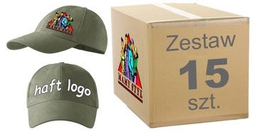 Czapka z daszkiem 6P z haftem LOGO -HAFT 15 szt