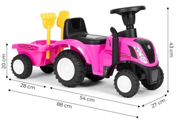 Трактор New Holland с прицепом, интерактивный руль, звуки для