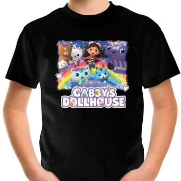 T-SHIRT KOSZULKA DLA DZIECKA KOCI DOMEK GABI 128 SUPER JAKOŚĆ