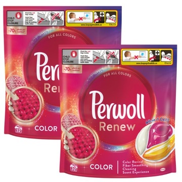 Perwoll Caps Color Kapsułki do Prania 32pr x2