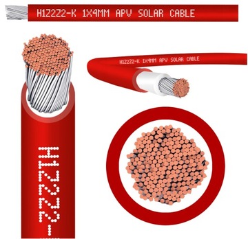 KABEL PRZEWÓD SOLARNY H1Z2Z2-K CZERWONY 4mm2 10m