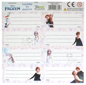 Naklejki na zeszyt Frozen