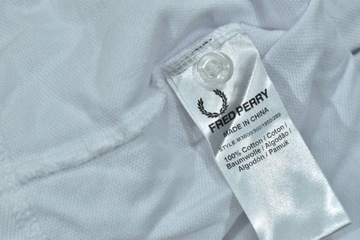 FRED PERRY Biała Koszulka Polo Męska Slim Fit L