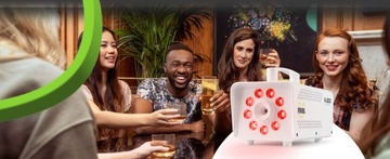 Дым-машина со светодиодным эффектом RGB, белый Fuzzix + бесплатная жидкость