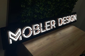 Светодиодная надпись тонкий логотип в форме вывески ДИЗАЙН