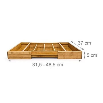 Bambusowe tace na sztućce 48 cm z możliwością rozbudowy, rd6098