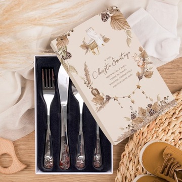 СТОЛОВЫЕ ПРИБОРЫ С ГРАВИРОВКОЙ + ИМЯ Святое Крещение