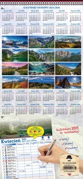 Kalendarz 2025 PLANER do notatek dla 5 osób GÓRY TATRY