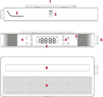 Кухонное радио FM Bluetooth Подвесная светодиодная лампа комплект громкой связи