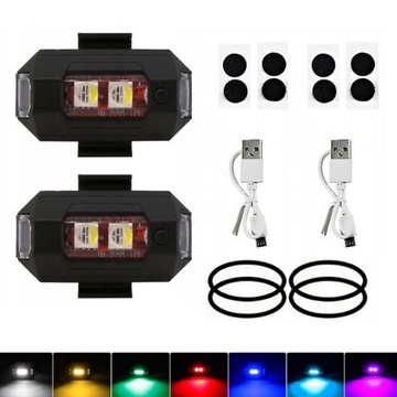 Lampka Stroboskopy LED do Drona, Roweru RGB białe, niebieskie, czerwone*2
