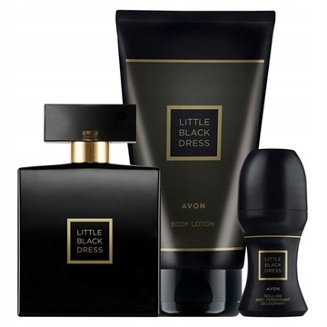 AVON WODA ZESTAW LITTLE BLACK DRESS 3 SZTUKI WODA BALSAM KULKA