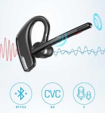 Bluetooth 5.2 PRO QCC Krexus CVC HD-аудиогарнитура с двумя микрофонами + внешний аккумулятор