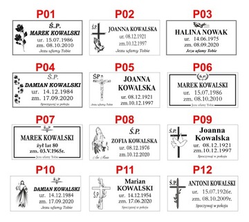 Tablica nagrobna 90x45 GOTOWA DO MONTAŻU Z TAŚMĄ