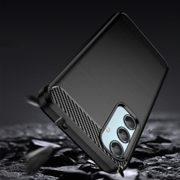 Etui do SAMSUNG GALAXY M35 5G + SZKŁO I ELASTYCZNE CZARNY COVER KARBON CASE