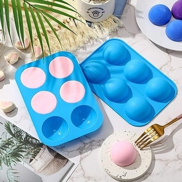 СИЛИКОНОВАЯ МОЛ, КРУГЛАЯ, ПОЛУСФЕРЫ, ФОРМА ДЛЯ МОРОЖЕНОГО, ПРАЛИНЕ ДЕСЕРТОВ
