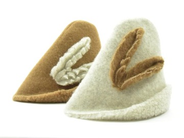 Шапка для сауны - мужской комплект - хлопок/шерсть - L