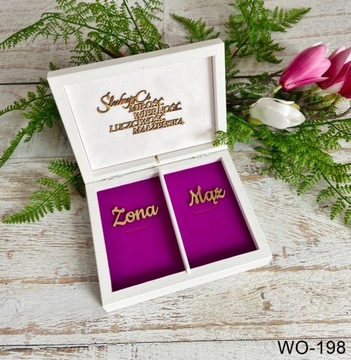 Pudełko na obrączki grafika personalizacja U774
