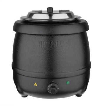 Kociołek 10 L na zupę ze stali nierdzewnej 0,4 kW, czarny