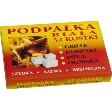Podpałka do grilla biała kostka 32szt