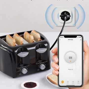 INTELIGENTNE GNIAZDKO PROGRAMATOR CZASOWY SMART WIFI TUYA CZARNY WATOMIERZ