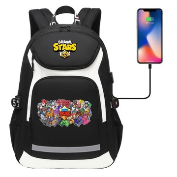 2024 NOWY PLECAK A4 Brawl Stars WODOODPORNY USB WZORY HIGH-CAPACITY