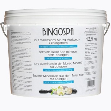 SÓL Z MINERAŁAMI MORZA MARTWEGO Z KOLAGENEM KĄPIEL OKŁADY PEELING 12,5 kg