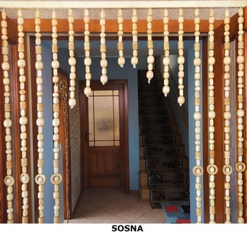 ВЫРЕЗ ШТОРЫ - ЭКРАН ДЕРЕВЯННЫЕ БУСЫ -100см -